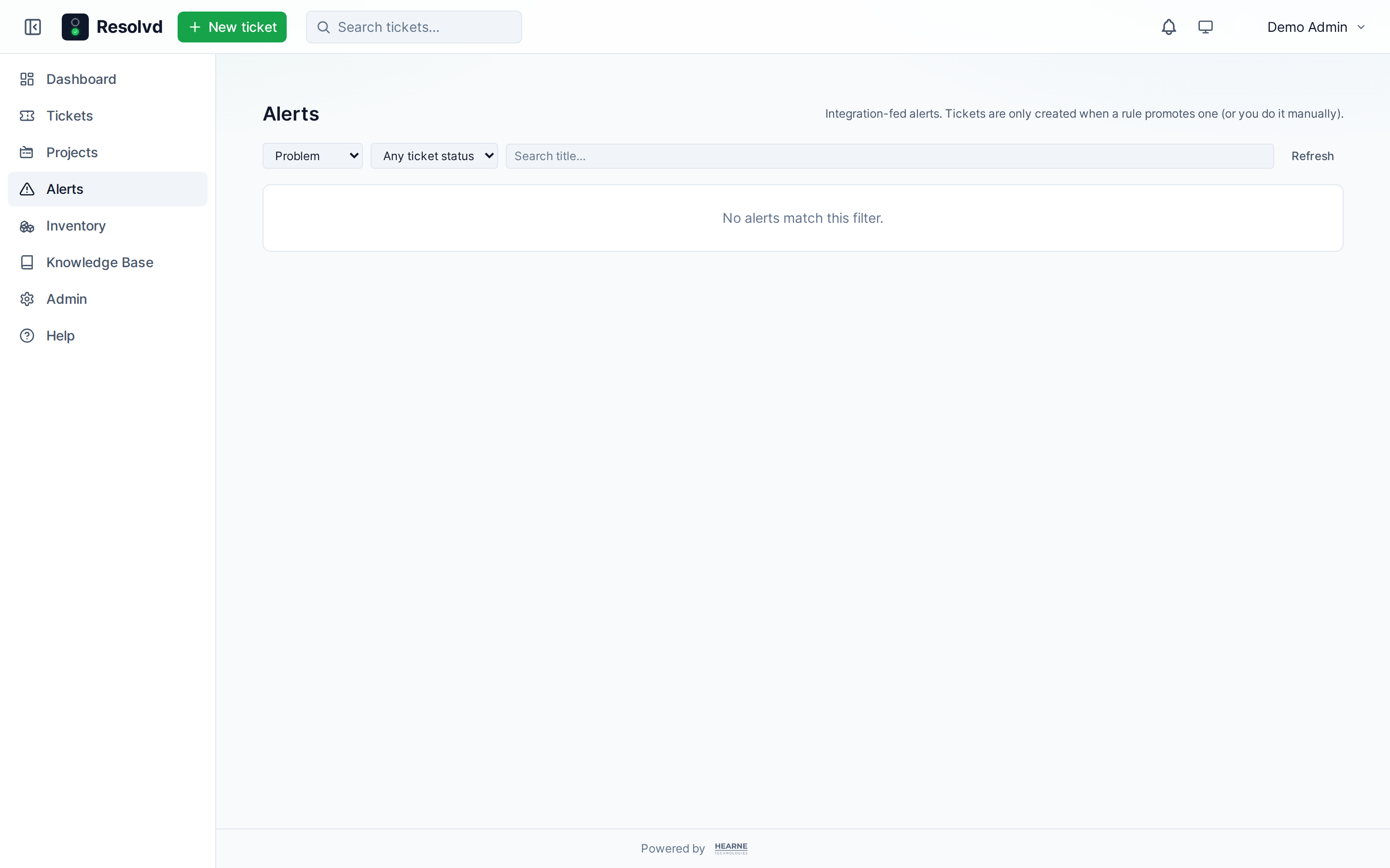 Alerts page