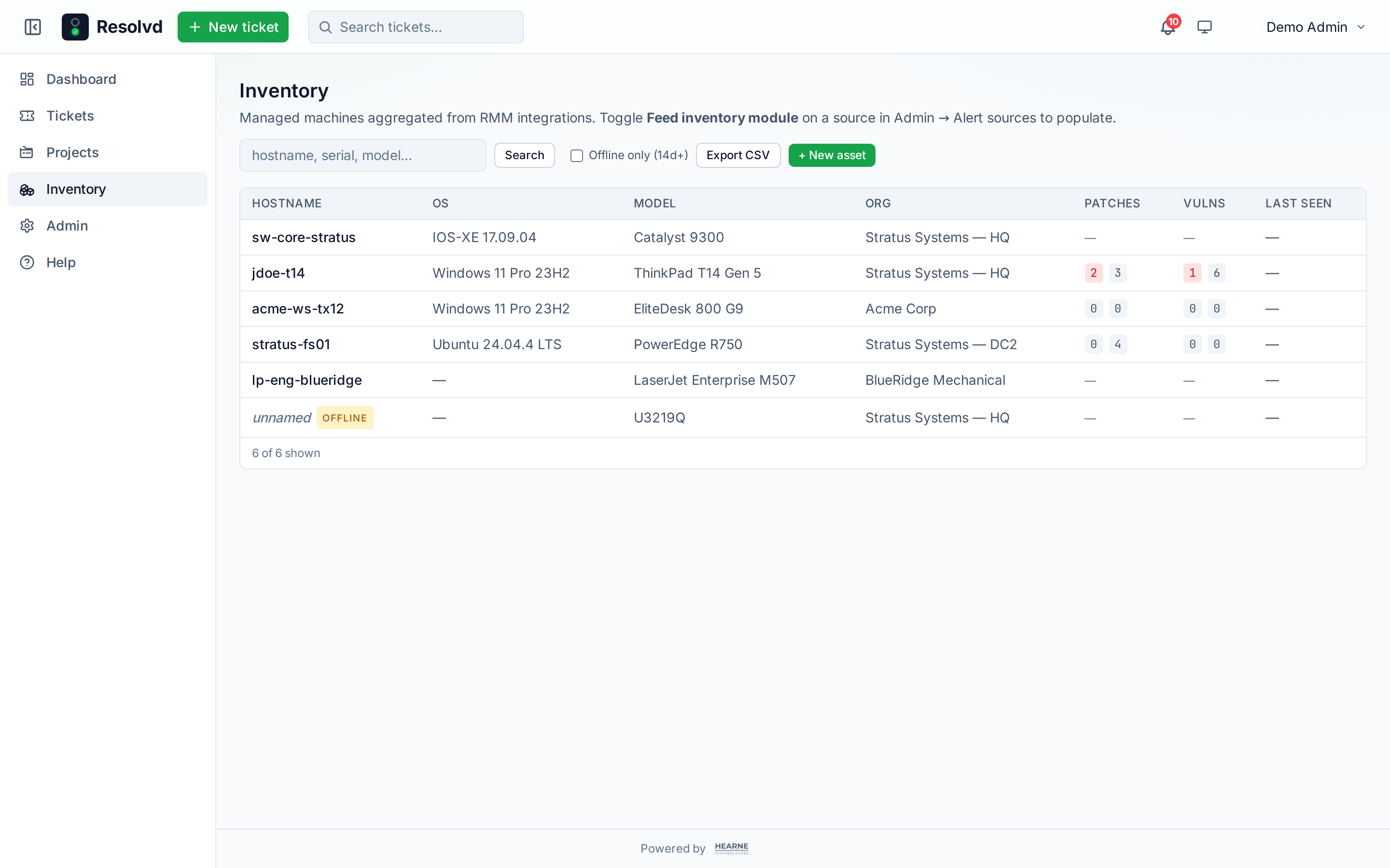 Inventory list